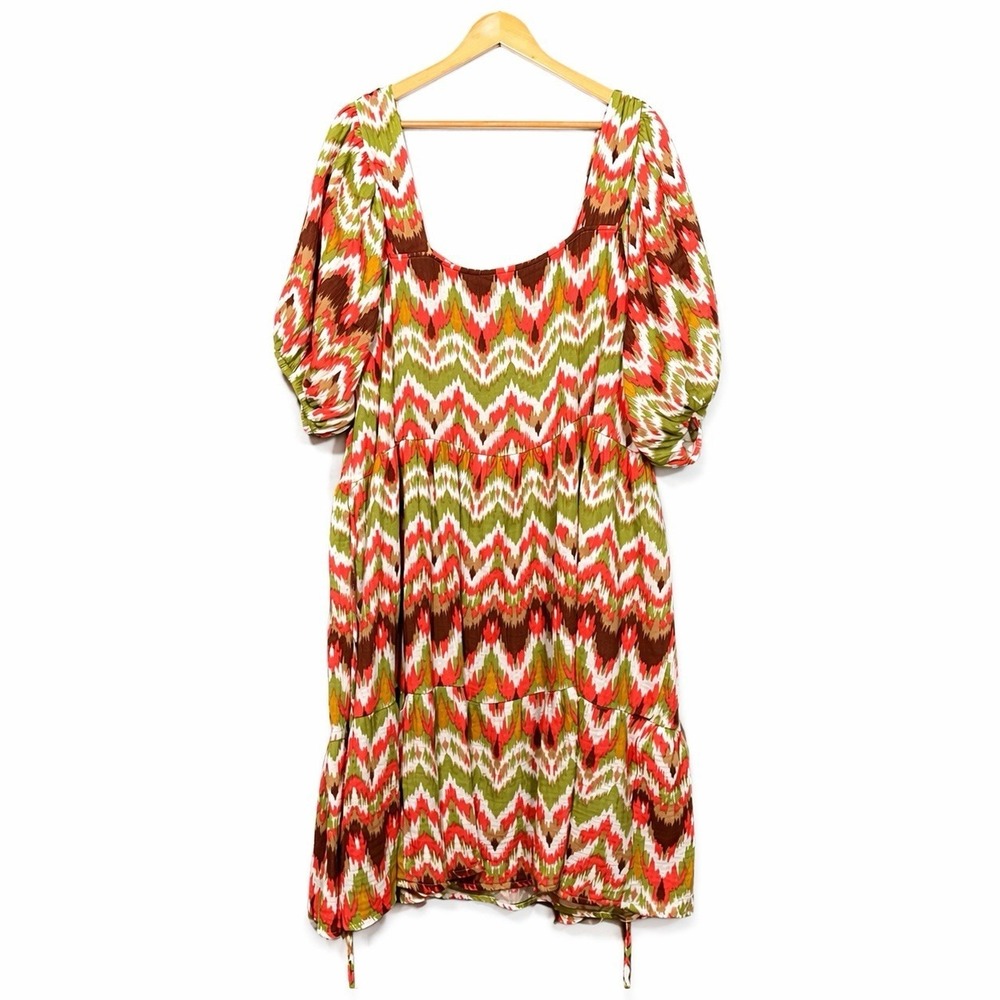 Ashley Stewart Dress 18 20 Boho Tiered Summer Garden Party Brunch Baby Shower